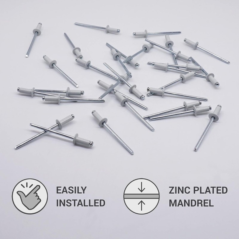 BLIND ALUMINIUM RIVET WHITE 3.2 x 11.5 MM