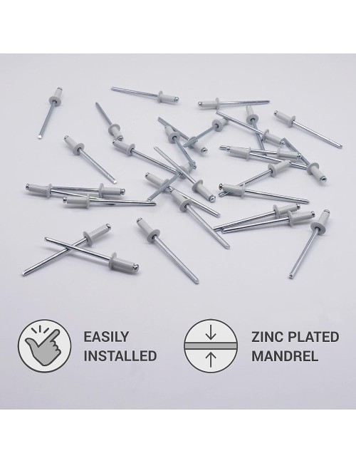 BLIND ALUMINIUM RIVET WHITE 3.2 x 11.5 MM