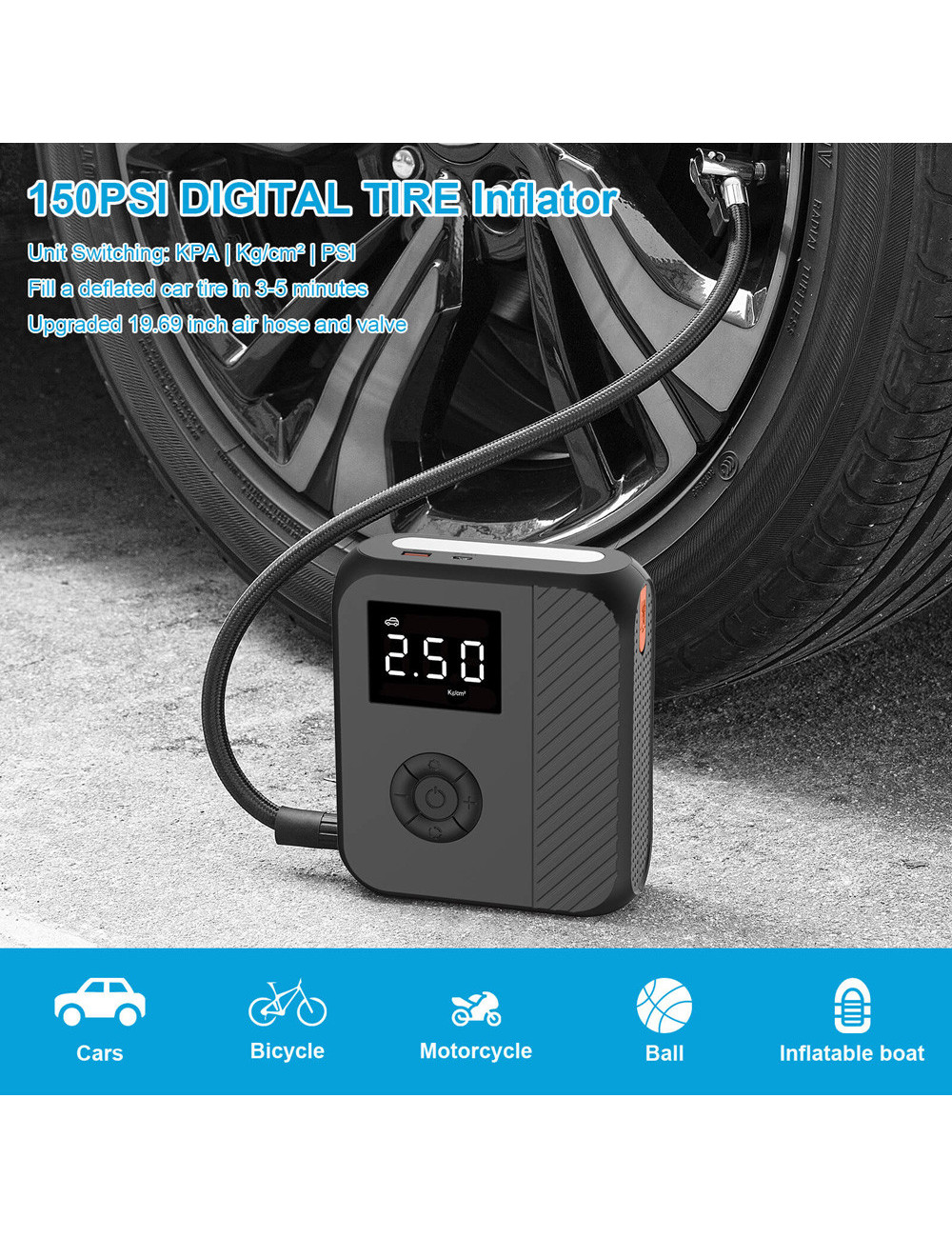 MULTI-FUNCTIONAL START BATTERY WITH AIR COMPRESSOR