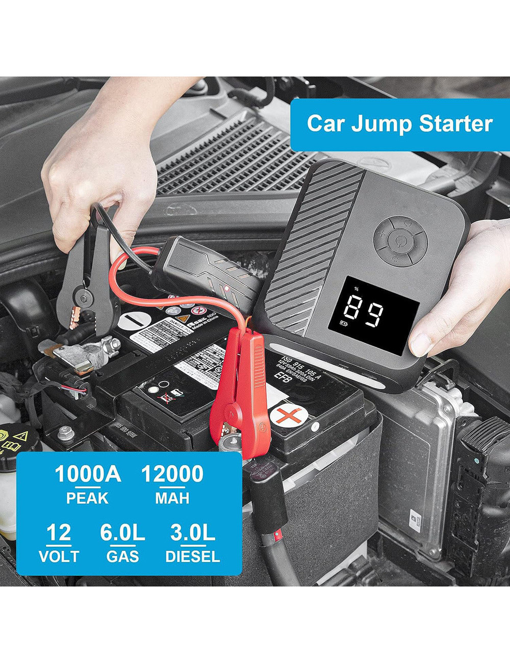 MULTI-FUNCTIONAL START BATTERY WITH AIR COMPRESSOR
