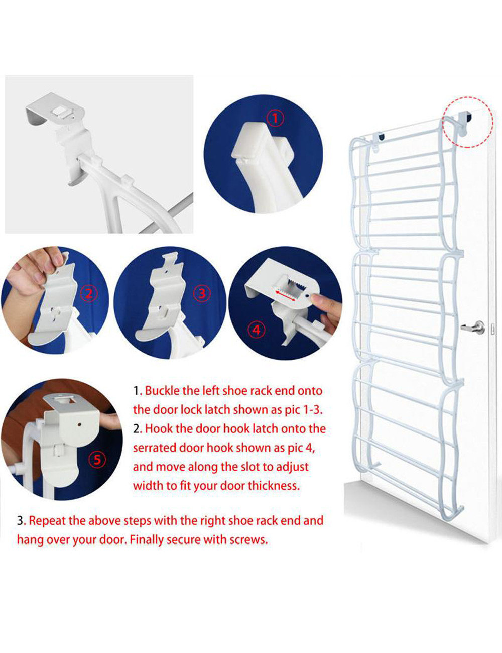 DOOR MOUNTED PLASTIC SHOE RACK