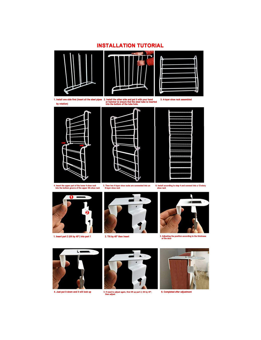 DOOR MOUNTED PLASTIC SHOE RACK