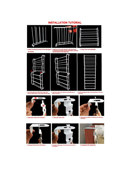 DOOR MOUNTED PLASTIC SHOE RACK