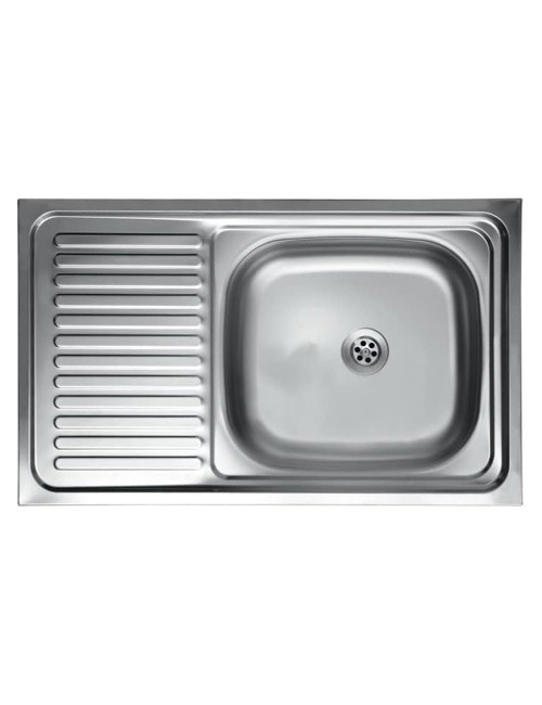 STAINLESS STEEL SINK WITH BASIN AND SHELVE 50 x 100 (ALEEM)