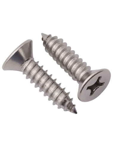 برغي سن صاج استيل راس فلات 4.8×16