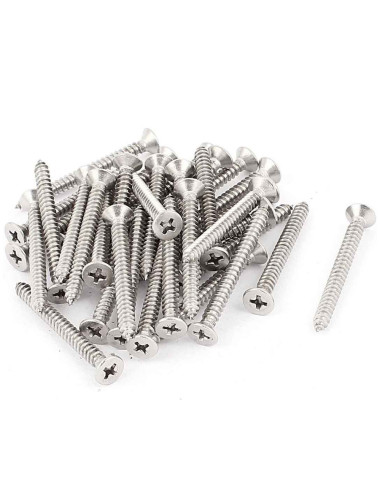 برغي سن صاج استيل راس فلات 4.8×50