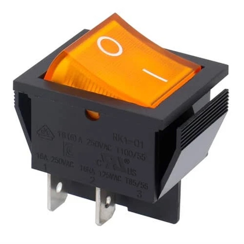 15A LFSW1-YELLOW سويتش ماكينة مربع اصفر 2 طرف