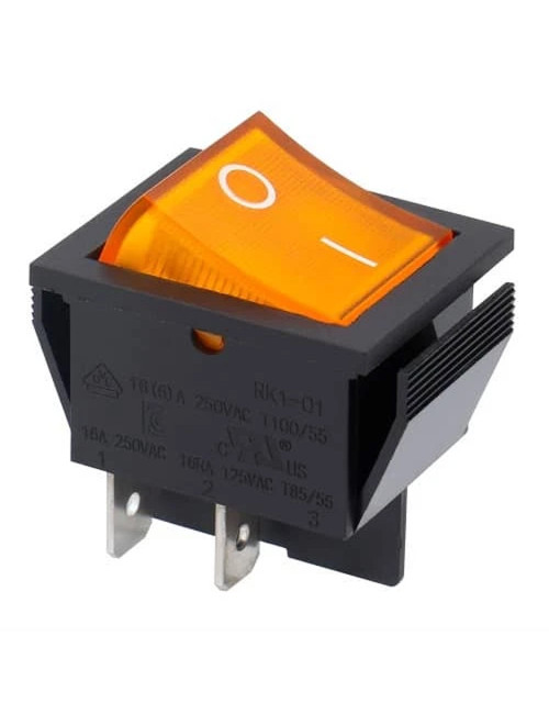 LFSW1-YELLOW MACHINE SWITCH SQUARE YELLOW 2 PIN 15A