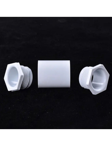 KHARAFI PLASTIC ELECTRIC FITTING DOUBLE ADAPTOR 3/4 WHITE