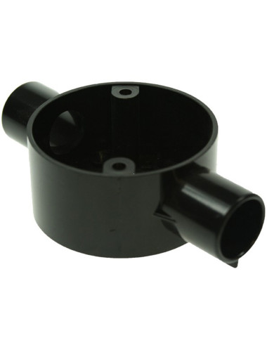 KHARAFI PLASTIC ELECTRIC FITTING JUNCTION ROUND BOX 3/4 2WAY BLACK