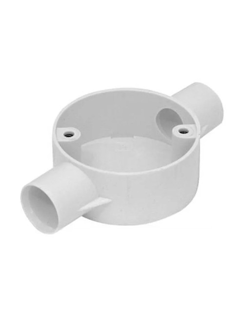 KHARAFI PLASTIC ELECTRIC FITTING JUNCTION ROUND BOX 3/4 2WAY WHITE