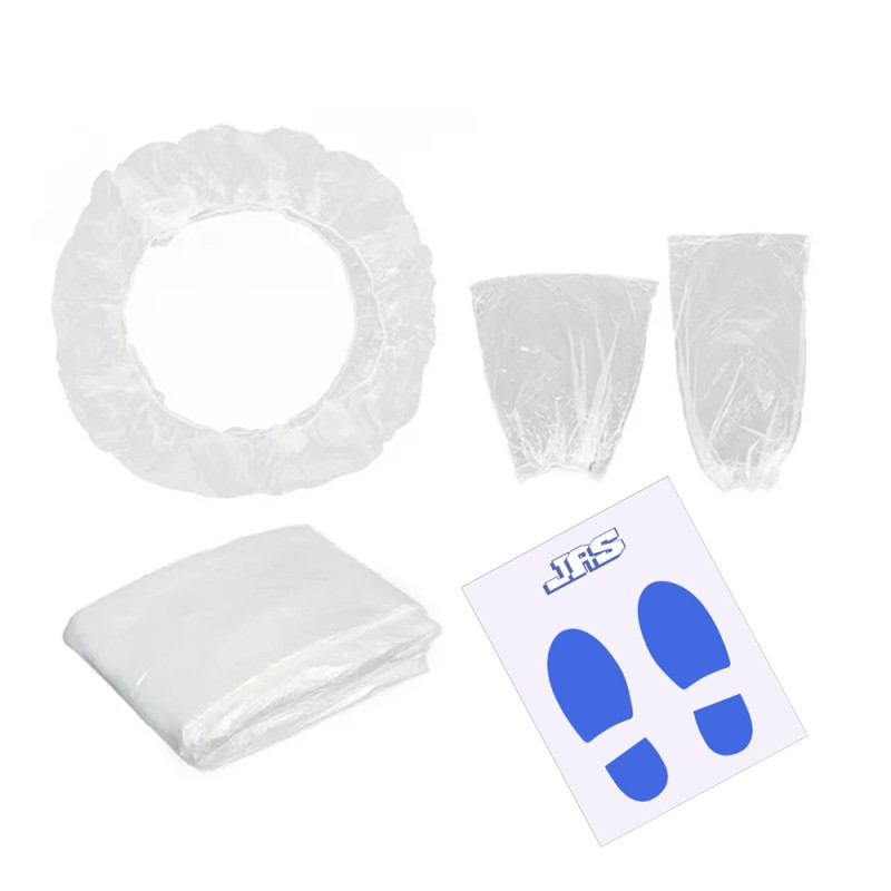 PROTECTIVE DISPOSABLE COVERS ( STEERING + LEVER + HANDBREAK + PADS + SEAT )