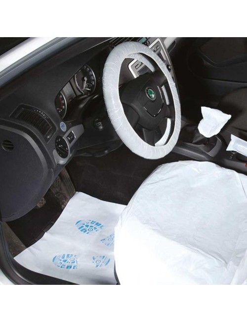 PROTECTIVE DISPOSABLE COVERS ( STEERING + LEVER + HANDBREAK + PADS + SEAT )