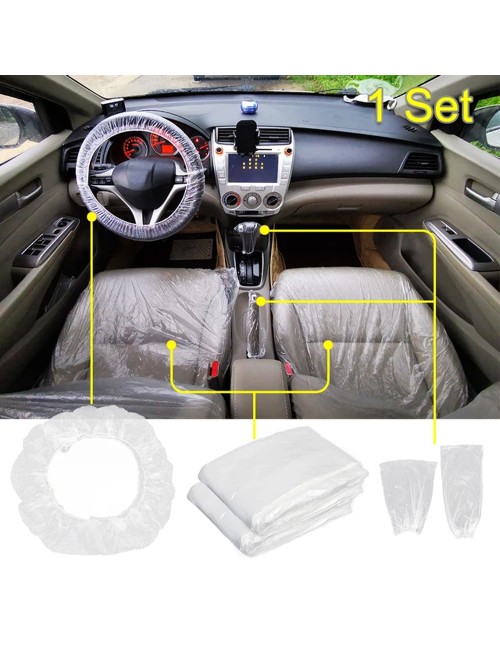 PROTECTIVE DISPOSABLE COVERS ( STEERING + LEVER + HANDBREAK + PADS + SEAT )