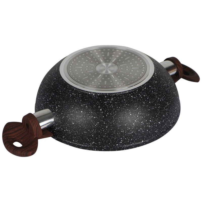Granite Coating Wok Pan With 2 Handles 24