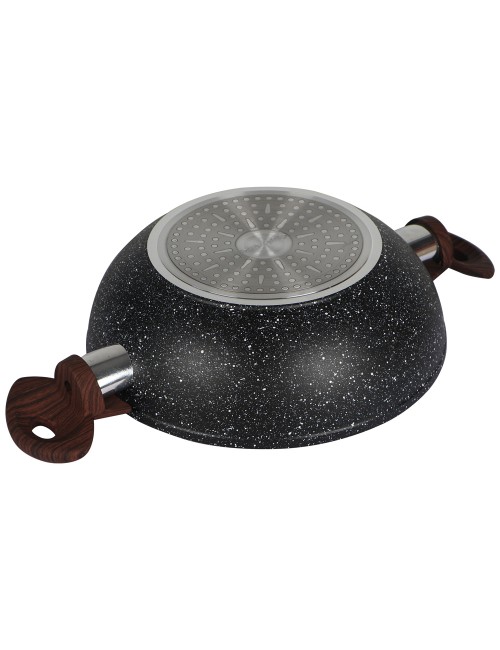 Granite Coating Wok Pan With 2 Handles 24