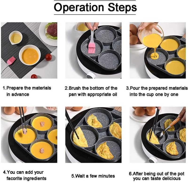 Non Stick 4 Section Divided Frying Pan - 19Cm