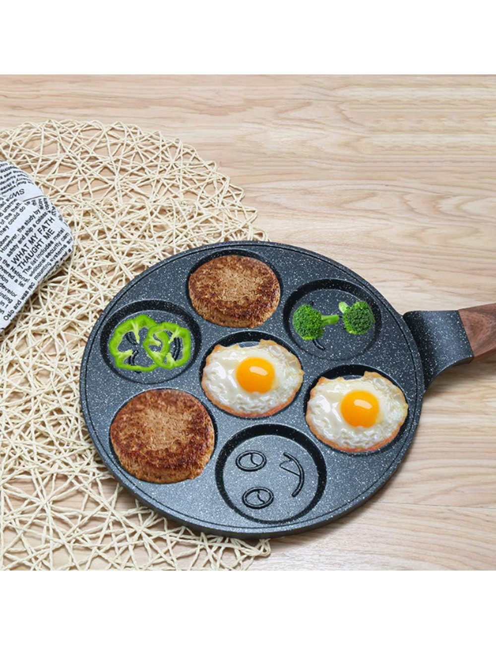Non Stick 7 Hole Frying Pan - 26Cm