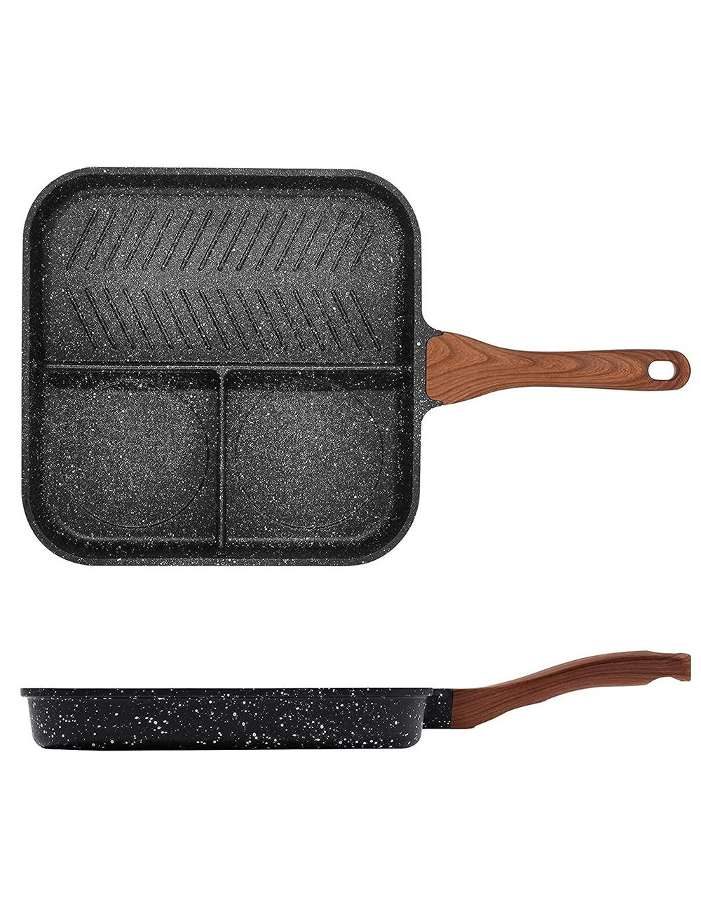 Non Stick Divided Frying Grill Pan - 32Cm