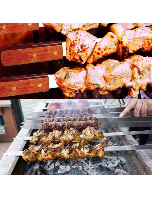 Kabbab Skewer 3 Pcs Set (With Wooden Handle)