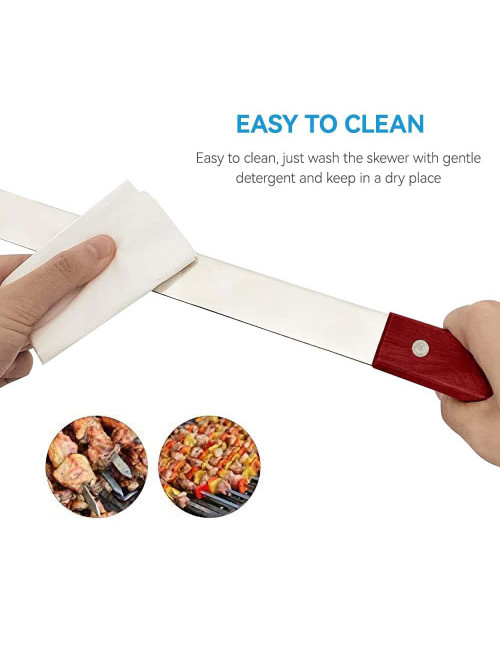 Kabbab Skewer 3 Pcs Set (With Wooden Handle)