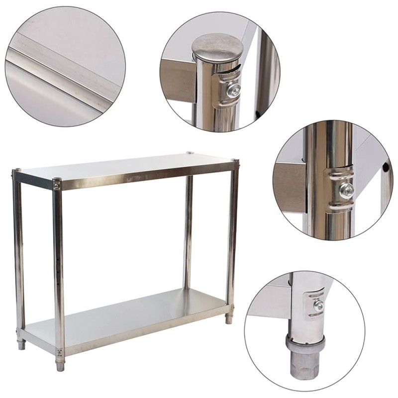 LZH-016 120*35*80CM رف مطبخ استيل 2طابق