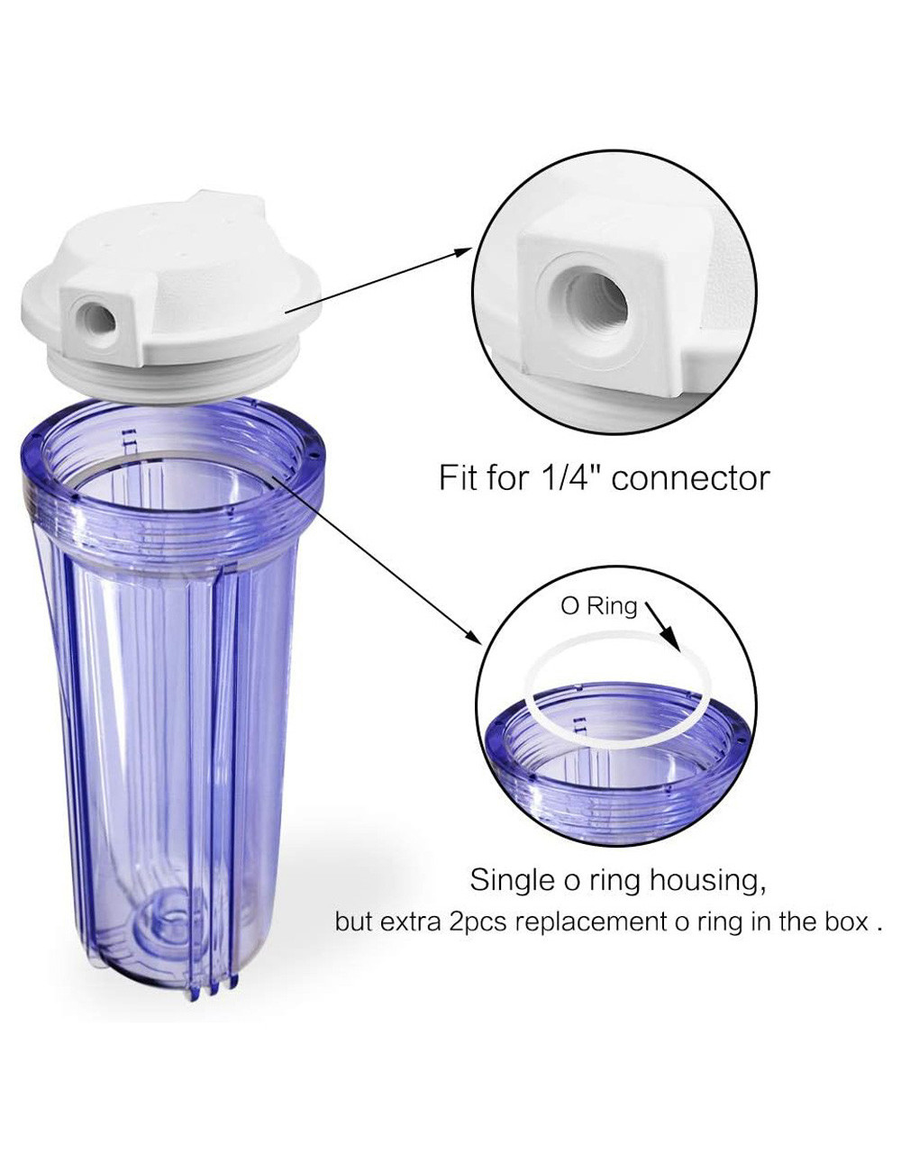 قطع غيار - فلتر شفاف ازرق لفلتر متعدد المراحل