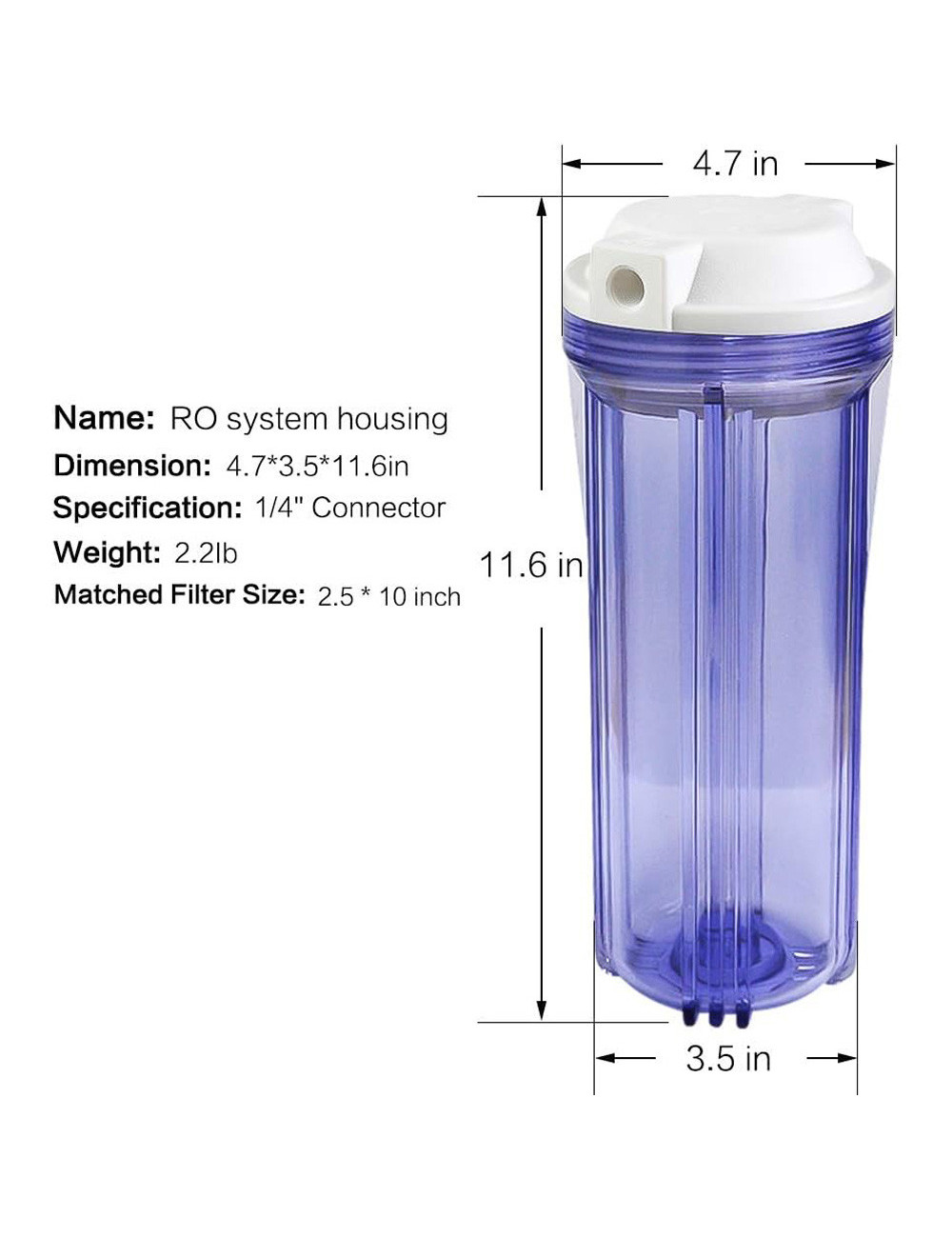 قطع غيار - فلتر شفاف ازرق لفلتر متعدد المراحل