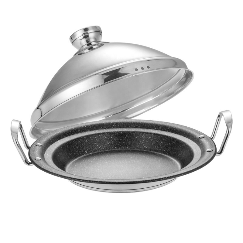 Stainless Steel Tajin With Granite Base - 34Cm