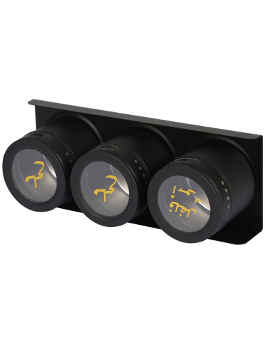 3 Pcs Spice Jar Set With Metal Stand