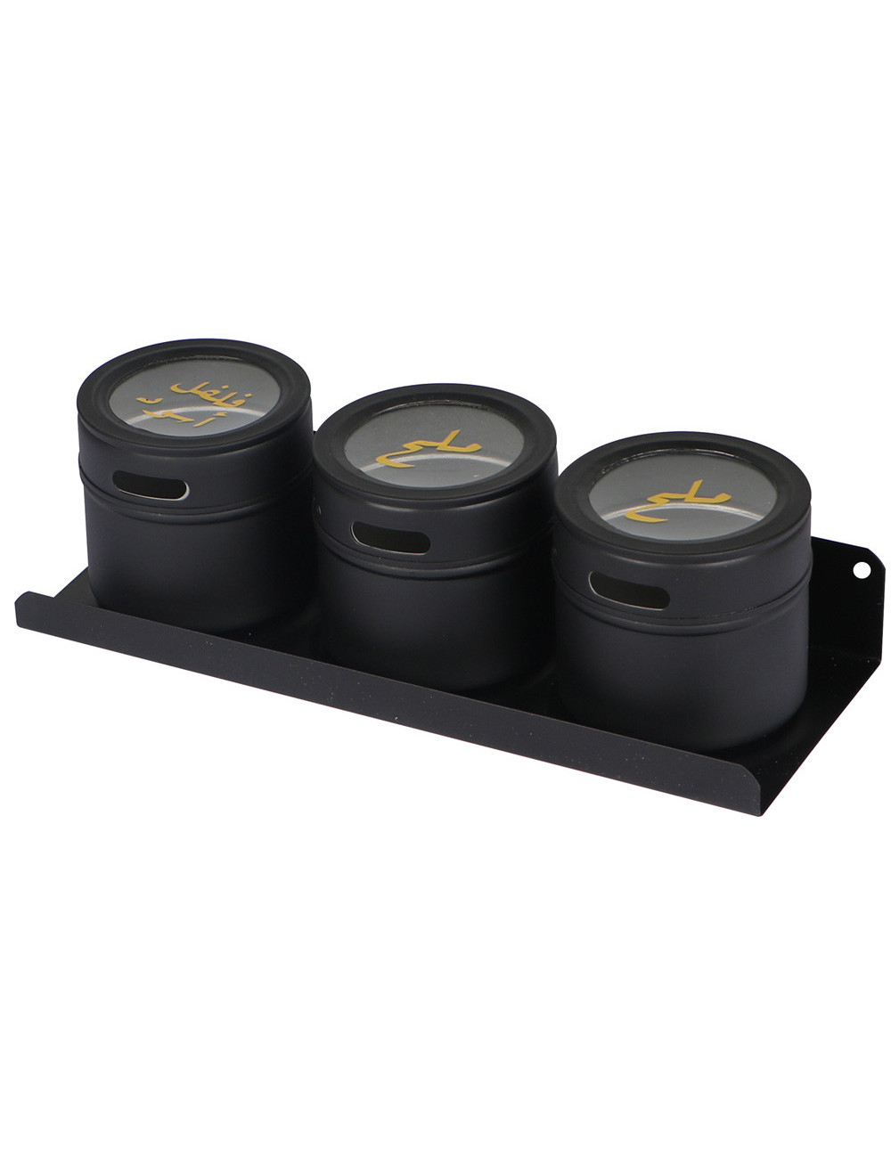 3 Pcs Spice Jar Set With Metal Stand