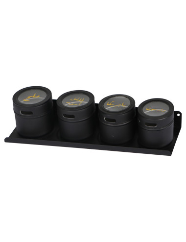 4 Pcs Spice Jar Set With Metal Stand