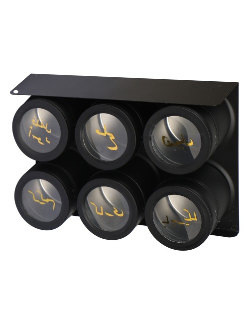 6 Pcs Spice Jar Set With Metal Stand