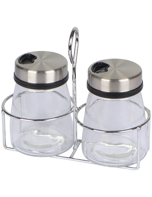 Salt And Pepper Dispenser Set - Silver