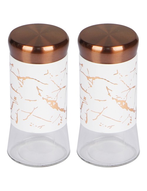 4Pcs Glass Condiment Jar Set With Metal Stand