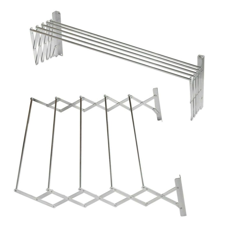 LZH-002 ALUMINIUM WALL MOUNTED RETRACTABLE CLOTHES DRYING RACK 60 X 80CM