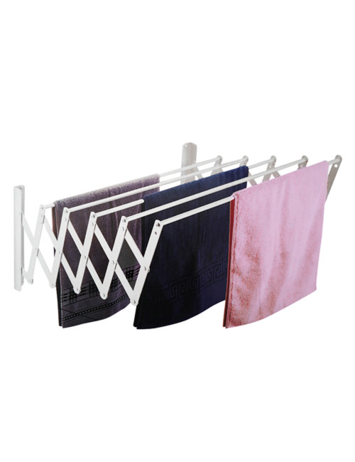 LZH-004 ALUMINIUM WALL MOUNTED RETRACTABLE CLOTHES DRYING RACK 100 X 80CM