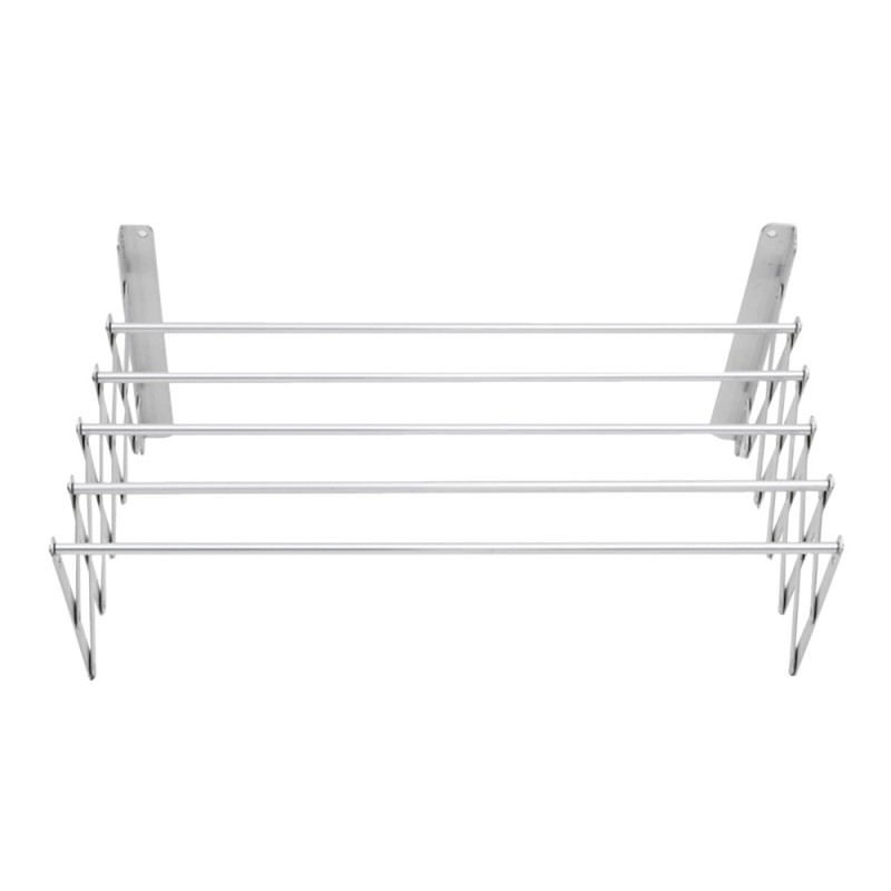 LZH-005 ALUMINIUM WALL MOUNTED RETRACTABLE CLOTHES DRYING RACK 120 X 80CM