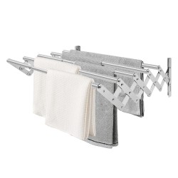 LZH-007 STAINLESS STEEL WALL MOUNTED CLOTHES DRYING 5 RODS RACK 80 X 37.5CM