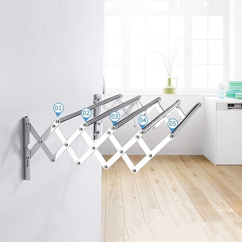 LZH-008 120 X 37.5CM علاقة ملابس متحرك استانلستيل 5 علاق