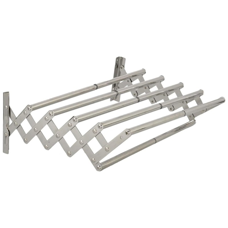 LZH-009 STAINLESS STEEL WALL MOUNTED CLOTHES DRYING 6 RODS RACK 80 X 37.5CM