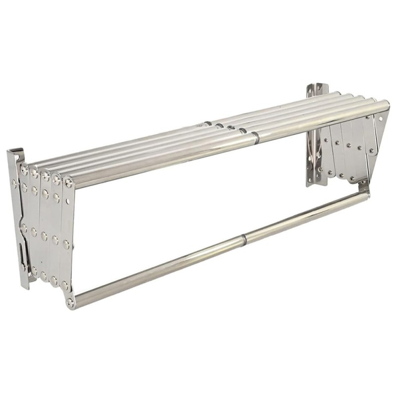 LZH-009 STAINLESS STEEL WALL MOUNTED CLOTHES DRYING 6 RODS RACK 80 X 37.5CM