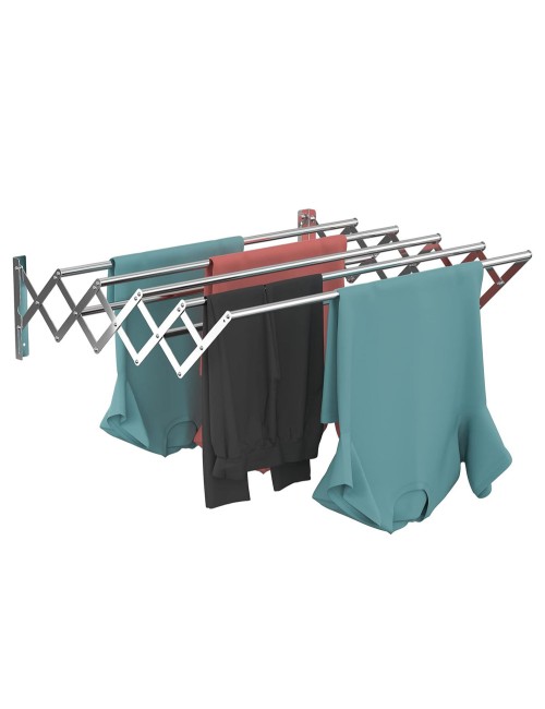 LZH-012 STAINLESS STEEL WALL MOUNTED CLOTHES DRYING 7 RODS RACK 120 X 37.5CM