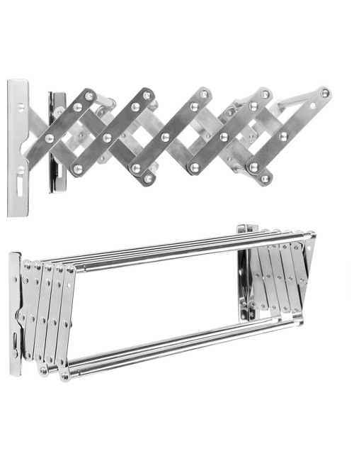 LZH-012 STAINLESS STEEL WALL MOUNTED CLOTHES DRYING 7 RODS RACK 120 X 37.5CM