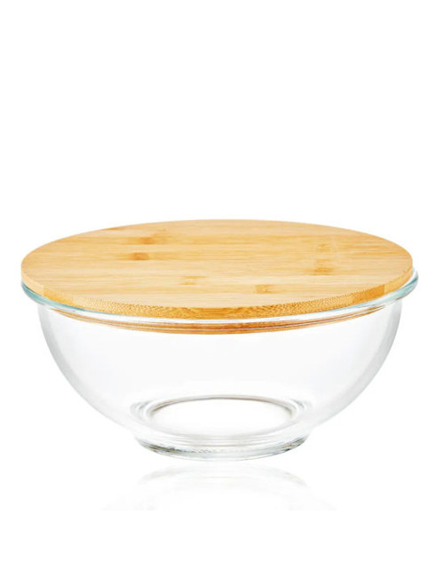 بادية مع غطاء خشب 1400 مل