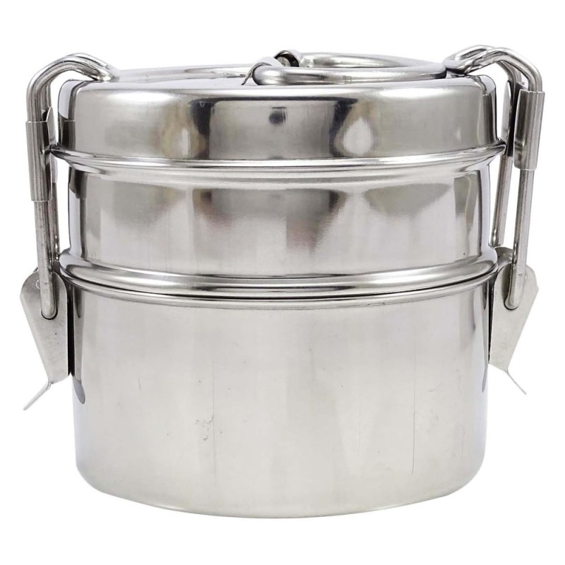 Hammered Stainless Steel Tiffin Box - 2 Layers
