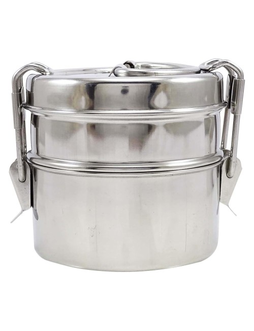 Hammered Stainless Steel Tiffin Box - 2 Layers