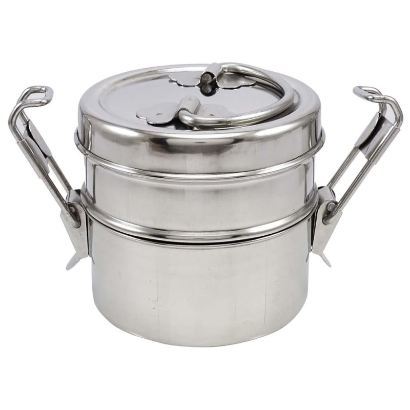 Hammered Stainless Steel Tiffin Box - 2 Layers