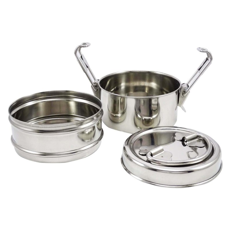 Hammered Stainless Steel Tiffin Box - 2 Layers