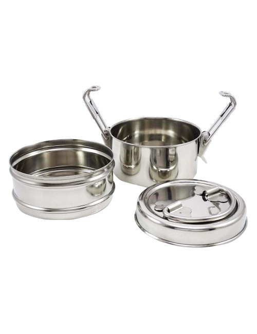Hammered Stainless Steel Tiffin Box - 2 Layers